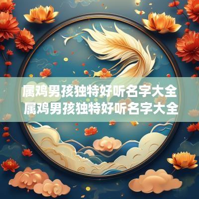 属鸡男孩独特好听名字大全 属鸡男孩独特好听名字大全四个字