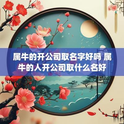 属牛的开公司取名字好吗 属牛的人开公司取什么名好