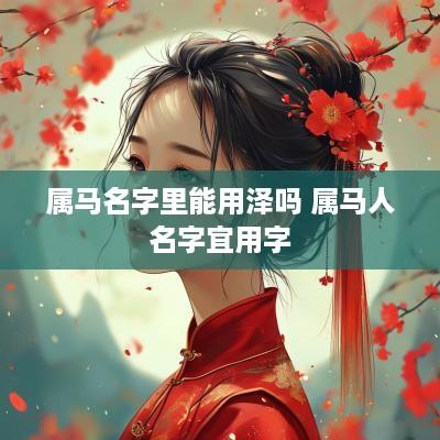 属马名字里能用泽吗 属马人名字宜用字