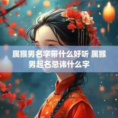 属猴男名字带什么好听 属猴男起名忌讳什么字