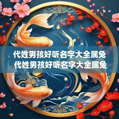 代姓男孩好听名字大全属兔 代姓男孩好听名字大全属兔女孩