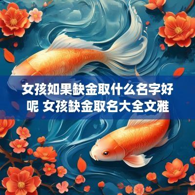 女孩如果缺金取什么名字好呢 女孩缺金取名大全文雅