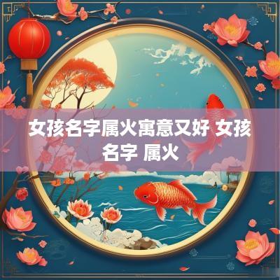 女孩名字属火寓意又好 女孩名字 属火