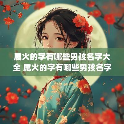 属火的字有哪些男孩名字大全 属火的字有哪些男孩名字大全免费