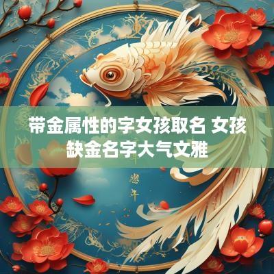 带金属性的字女孩取名 女孩缺金名字大气文雅