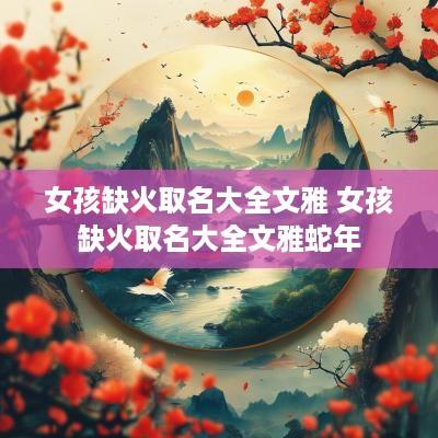 女孩缺火取名大全文雅 女孩缺火取名大全文雅蛇年