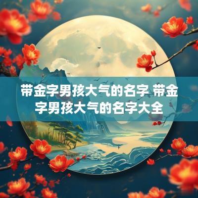带金字男孩大气的名字 带金字男孩大气的名字大全
