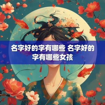 名字好的字有哪些 名字好的字有哪些女孩