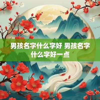 男孩名字什么字好 男孩名字什么字好一点