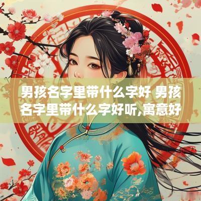 男孩名字里带什么字好 男孩名字里带什么字好听,寓意好