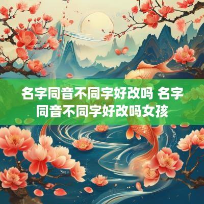 名字同音不同字好改吗 名字同音不同字好改吗女孩