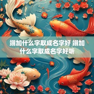 翊加什么字取成名字好 翊加什么字取成名字好听