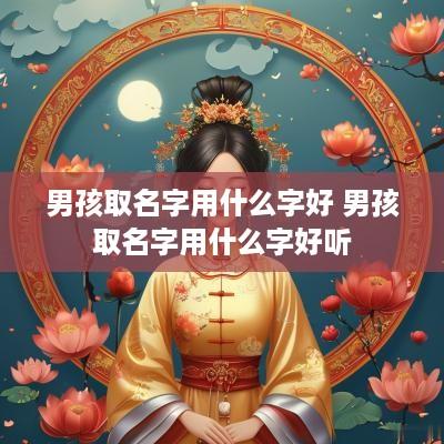 男孩取名字用什么字好 男孩取名字用什么字好听
