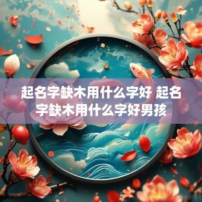 起名字缺木用什么字好 起名字缺木用什么字好男孩