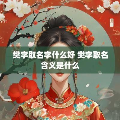 樊字取名字什么好 樊字取名含义是什么
