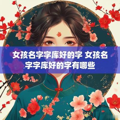 女孩名字字库好的字 女孩名字字库好的字有哪些