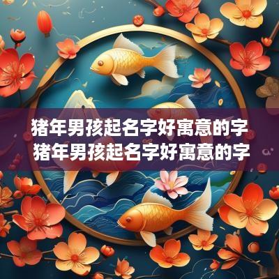 猪年男孩起名字好寓意的字 猪年男孩起名字好寓意的字有哪些