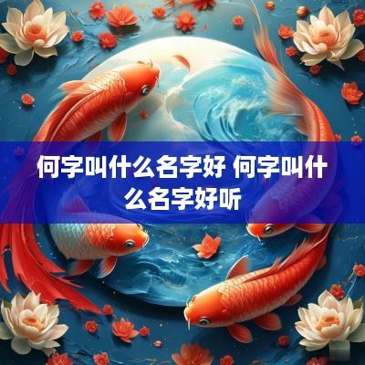 何字叫什么名字好 何字叫什么名字好听