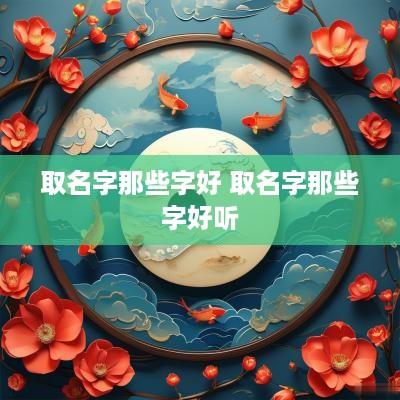 取名字那些字好 取名字那些字好听