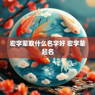 宏字辈取什么名字好 宏字辈起名