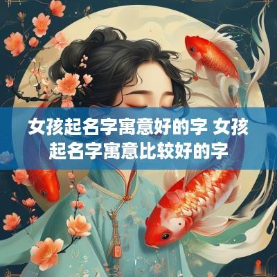 女孩起名字寓意好的字 女孩起名字寓意比较好的字