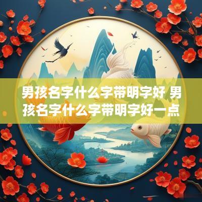 男孩名字什么字带明字好 男孩名字什么字带明字好一点