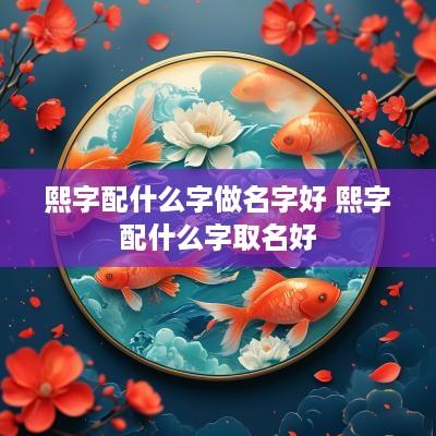 熙字配什么字做名字好 熙字配什么字取名好