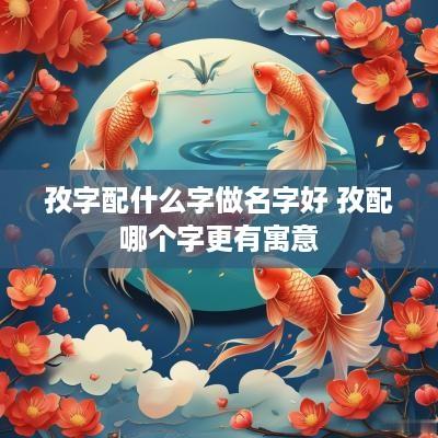 孜字配什么字做名字好 孜配哪个字更有寓意