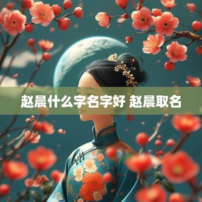 赵晨什么字名字好 赵晨取名