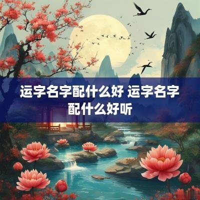 运字名字配什么好 运字名字配什么好听