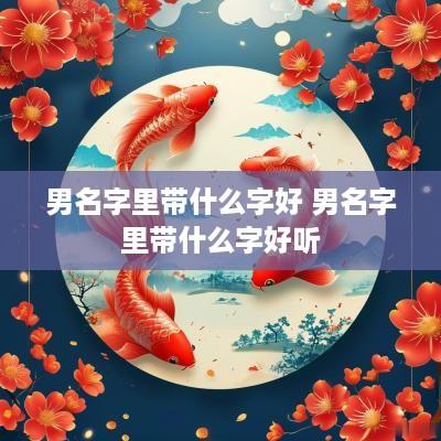 男名字里带什么字好 男名字里带什么字好听