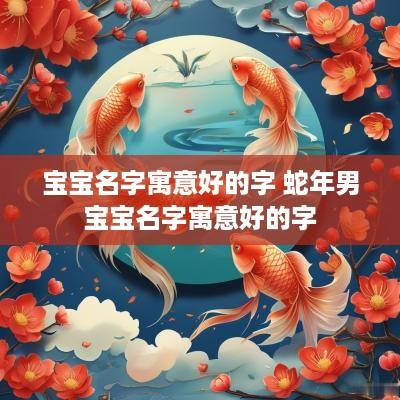 宝宝名字寓意好的字 蛇年男宝宝名字寓意好的字