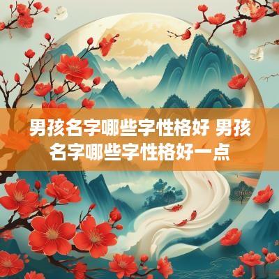 男孩名字哪些字性格好 男孩名字哪些字性格好一点