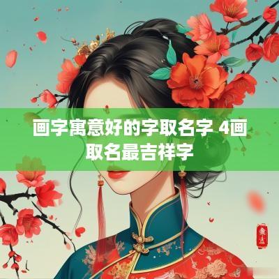 画字寓意好的字取名字 4画取名最吉祥字