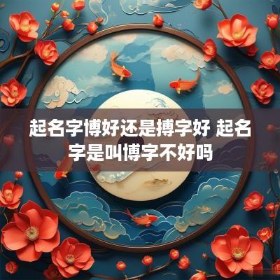起名字博好还是搏字好 起名字是叫博字不好吗