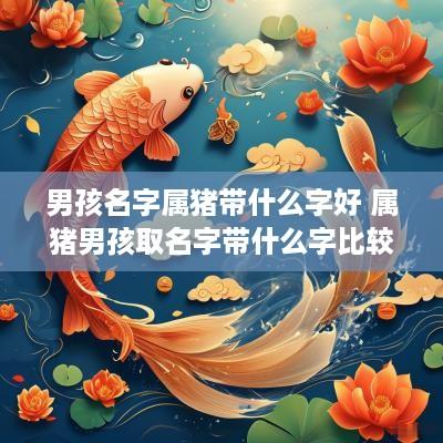 男孩名字属猪带什么字好 属猪男孩取名字带什么字比较好
