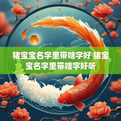 猪宝宝名字里带啥字好 猪宝宝名字里带啥字好听