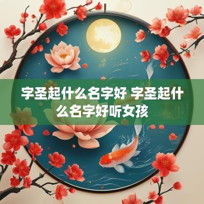 字圣起什么名字好 字圣起什么名字好听女孩