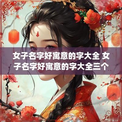 女子名字好寓意的字大全 女子名字好寓意的字大全三个字