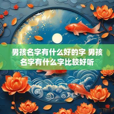 男孩名字有什么好的字 男孩名字有什么字比较好听