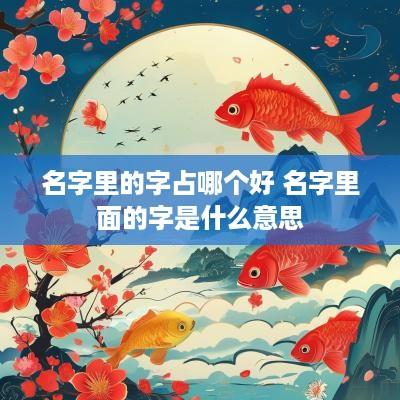 名字里的字占哪个好 名字里面的字是什么意思