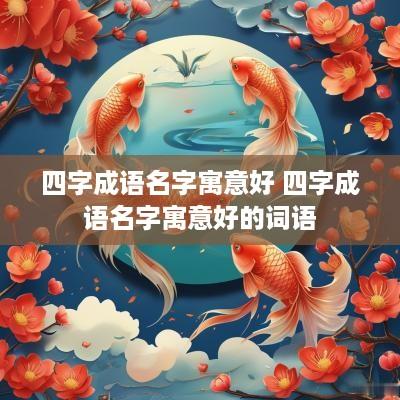 四字成语名字寓意好 四字成语名字寓意好的词语