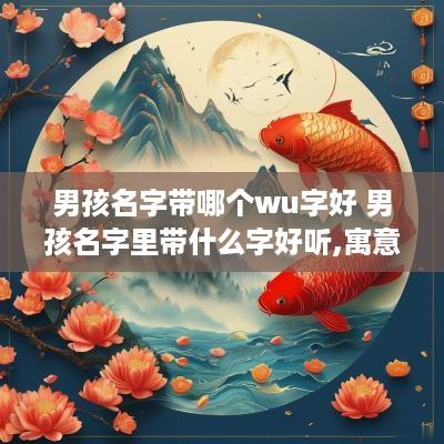 男孩名字带哪个wu字好 男孩名字里带什么字好听,寓意好