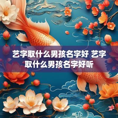 艺字取什么男孩名字好 艺字取什么男孩名字好听