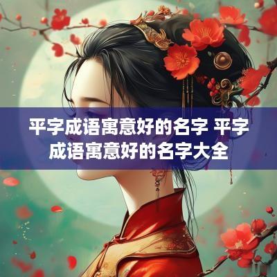 平字成语寓意好的名字 平字成语寓意好的名字大全