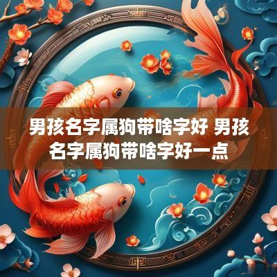 男孩名字属狗带啥字好 男孩名字属狗带啥字好一点