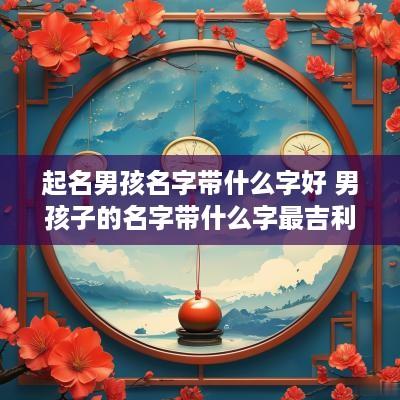 起名男孩名字带什么字好 男孩子的名字带什么字最吉利