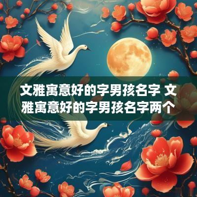 文雅寓意好的字男孩名字 文雅寓意好的字男孩名字两个字