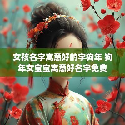 女孩名字寓意好的字狗年 狗年女宝宝寓意好名字免费