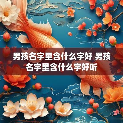 男孩名字里含什么字好 男孩名字里含什么字好听